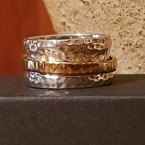 Silpada Sterling Silver & 14k Gold Spinner Ring